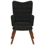 Relaxing Chair with Stool Black Velvet