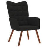 Relaxing Chair with Stool Black Velvet - Top-Down View