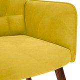 Relaxing Chair with Stool Yellow Velvet