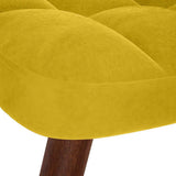 Relaxing Chair with Stool Yellow Velvet
