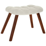 Relaxing Chair with Stool Cream Velvet