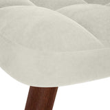 Relaxing Chair with Stool Cream Velvet
