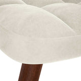 Relaxing Chair with Stool Cream Velvet - Extra Image