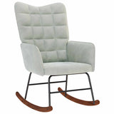 Rocking Chair with Stool Light Grey Velvet - Top-Down View