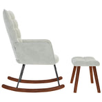 Rocking Chair with Stool Light Grey Velvet