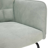 Rocking Chair with Stool Light Grey Velvet