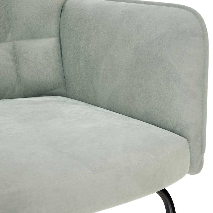 Rocking Chair with Stool Light Grey Velvet