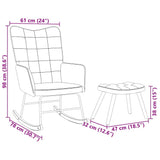 Rocking Chair with Stool Dark Grey Velvet