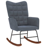 Rocking Chair with Stool Dark Grey Velvet - Top-Down View
