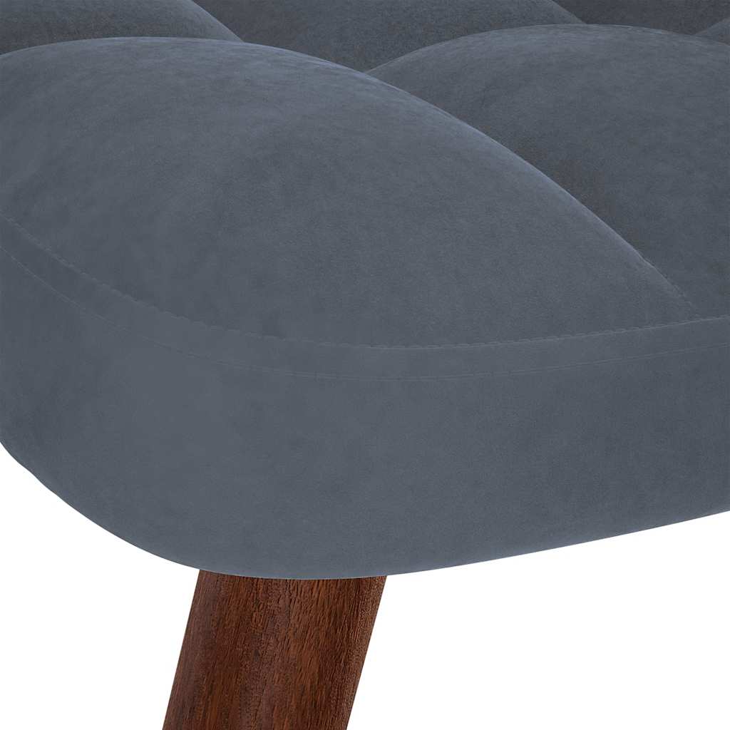 Rocking Chair with Stool Dark Grey Velvet
