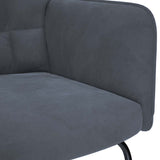 Rocking Chair with Stool Dark Grey Velvet - Extra Image