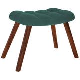 Rocking Chair with Stool Dark Green Velvet