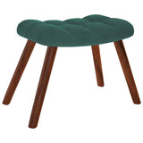 Rocking Chair with Stool Dark Green Velvet - 45-Degree Angle