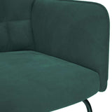 Rocking Chair with Stool Dark Green Velvet