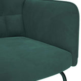 Rocking Chair with Stool Dark Green Velvet - Low Angle