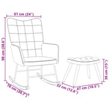Rocking Chair with Stool Black Velvet