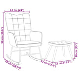 Rocking Chair with Stool Black Velvet - Extra Image