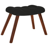 Rocking Chair with Stool Black Velvet - 45-Degree Angle