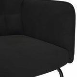 Rocking Chair with Stool Black Velvet - Low Angle