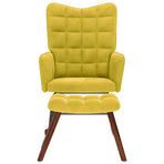 Rocking Chair with Stool Yellow Velvet