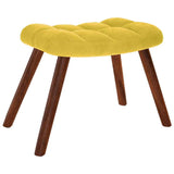 Rocking Chair with Stool Yellow Velvet - 45-Degree Angle