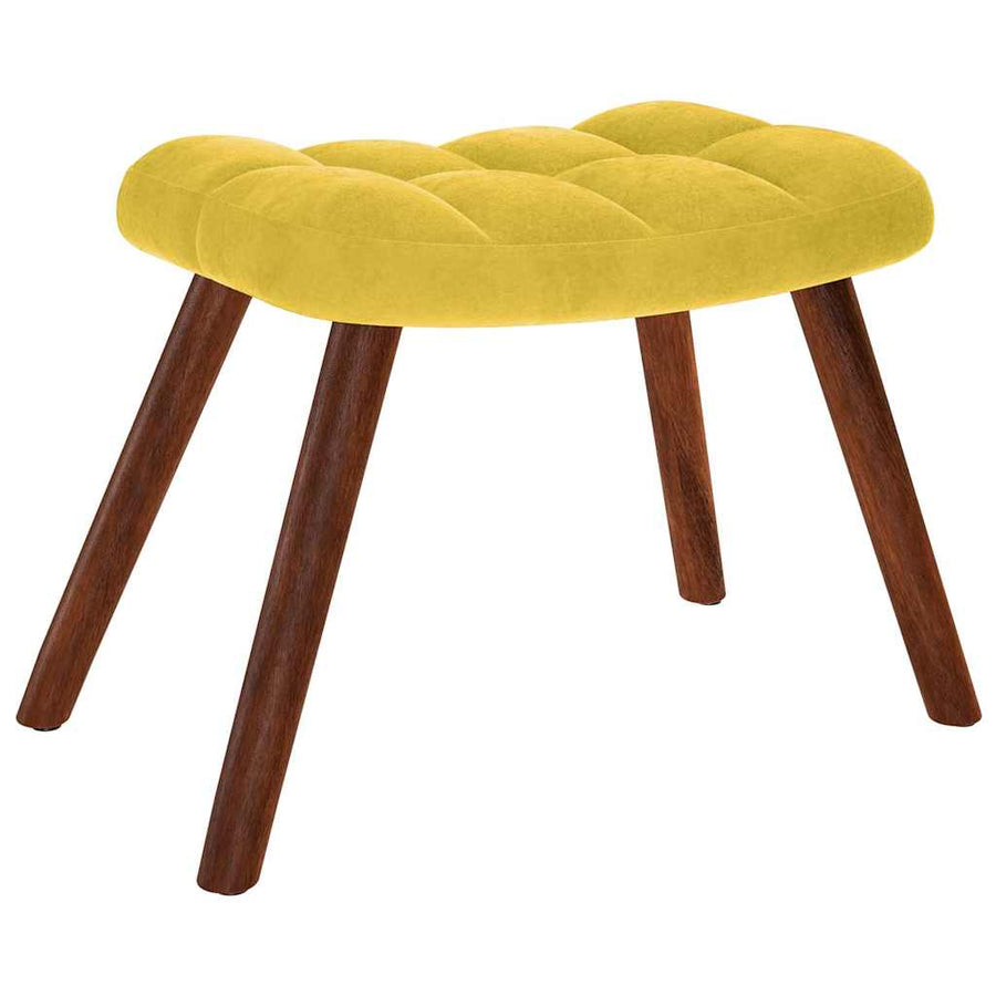 Rocking Chair with Stool Yellow Velvet