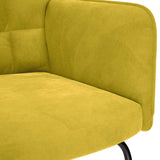 Rocking Chair with Stool Yellow Velvet - Low Angle