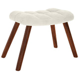 Rocking Chair with Stool Cream Velvet - 45-Degree Angle