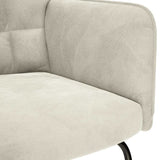 Rocking Chair with Stool Cream Velvet
