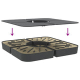 4 Piece Parasol Base Set for Cross Stand Parasol 100 kg PP - Rear View