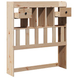 Headboard with Storage 90 cm Solid Wood Pine - Top-Down View