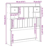 Headboard with Storage 90 cm Solid Wood Pine