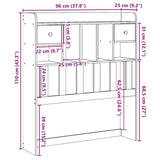 Headboard with Storage 90 cm Solid Wood Pine - Extra Image