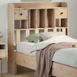 Headboard with Storage 90 cm Solid Wood Pine