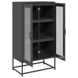 Highboard Black 68x39x123 cm Steel - Rear View