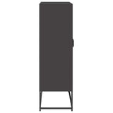 Highboard Black 68x39x123 cm Steel - Close-Up Angle