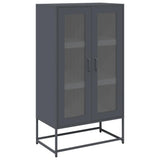 Highboard Anthracite 68x39x123 cm Steel - Front View