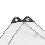 Clear Tarpaulin with Eyelets 3x8 m Polyethylene - Rear View