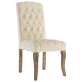 Dining Chairs 6 pcs Beige Linen-Look Fabric - Top-Down View
