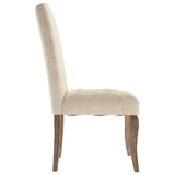 Dining Chairs 6 pcs Beige Linen-Look Fabric - 45-Degree Angle