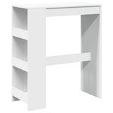 Bar Table with Racks White 90x40x103.5 cm Engineered Wood - Front View