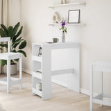 Bar Table with Racks White 90x40x103.5 cm Engineered Wood - Side View