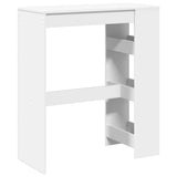 Bar Table with Racks White 90x40x103.5 cm Engineered Wood - Rear View