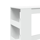 Bar Table with Racks White 90x40x103.5 cm Engineered Wood - Close-Up Angle