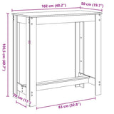 Bar Table White 102x50x103.5 cm Engineered Wood - Extra Image