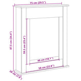 Fireplace Surround White 75x20x87,5 cm Engineered Wood - Extra Image