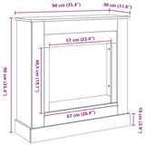 Fireplace Surround White 90x30x90 cm Engineered Wood - Extra Image