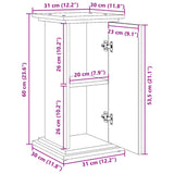 Display Stand with Storage White 31x30x60 cm Engineered Wood