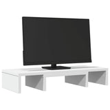 Monitor Stand Adjustable White 60x24x10.5 cm Engineered Wood - Side View