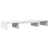 Monitor Stand Riser Adjustable White 80x24x10.5 cm Engineered Wood - Front View